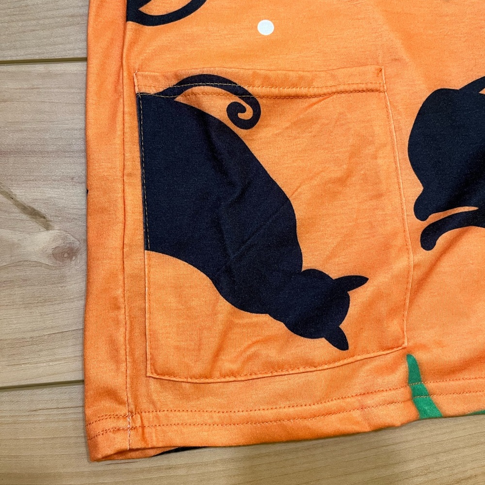 NWOT Leo Rosi Orange & Black Halloween Tunic Dress Size Small - Picture 6 of 11